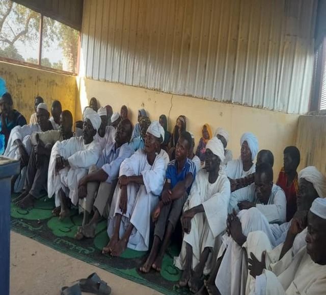 Community members gathered for a peace dialogue session